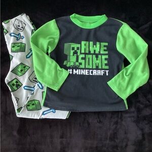 Minecraft Green and Black Pajama Set